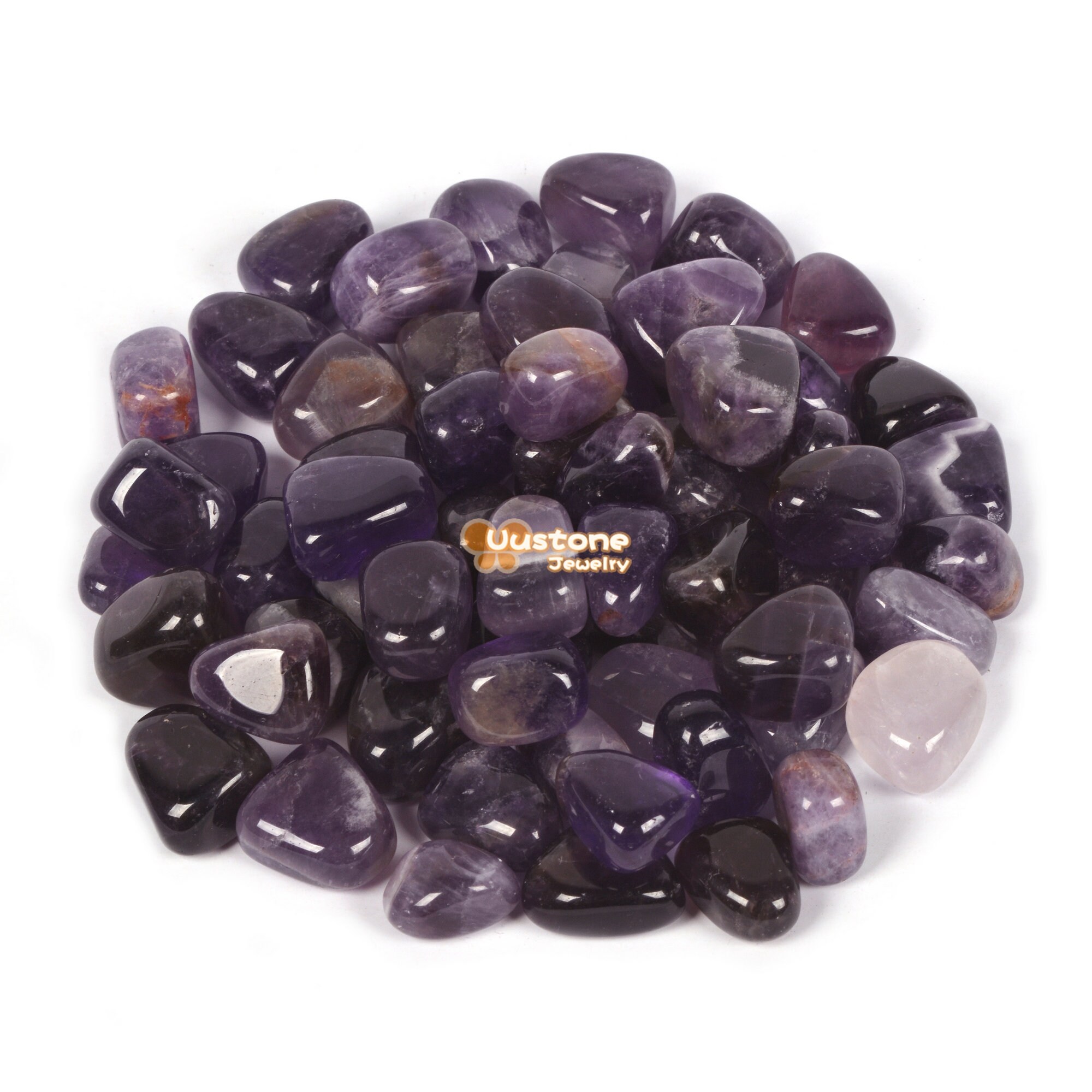100 Grams Amethyst Tumbled Polished Natural Crystal Healing Pocket Stones Rock Collection