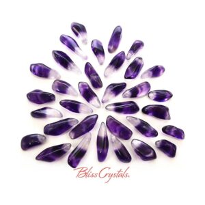 5 Small Gem Amethyst Tumbled Stone (dogtooth) Mini Banded Chevron Crystals #ad01