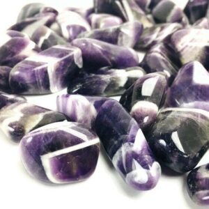 Chevron Amethyst Crystal: Tumbled Purple Gemstone (15-20mm)