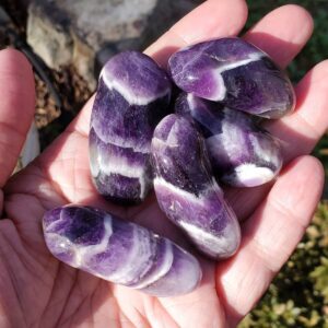 Chevron Amethyst - Large Tumbled - Amethyst Gemstone - Amethyst Crystal - Third Eye Chakra - Crown Chakra -Meditation Stone -Spiritual Stone