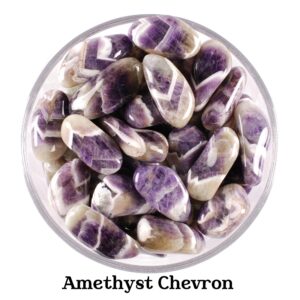Amethyst Chevron Tumbled Stone, Gift For Crystal Lovers, Natural Banded Purple White Healing Gemstone