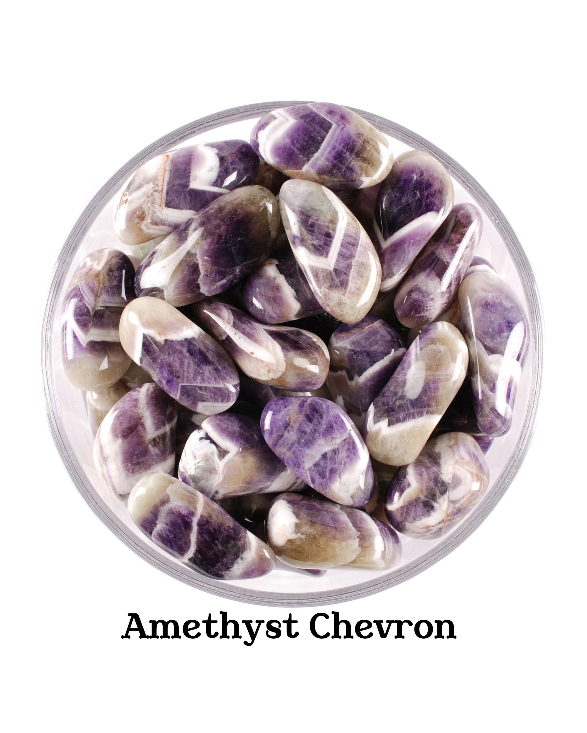 Amethyst Chevron Tumbled Stone, Gift For Crystal Lovers, Natural Banded Purple White Healing Gemstone