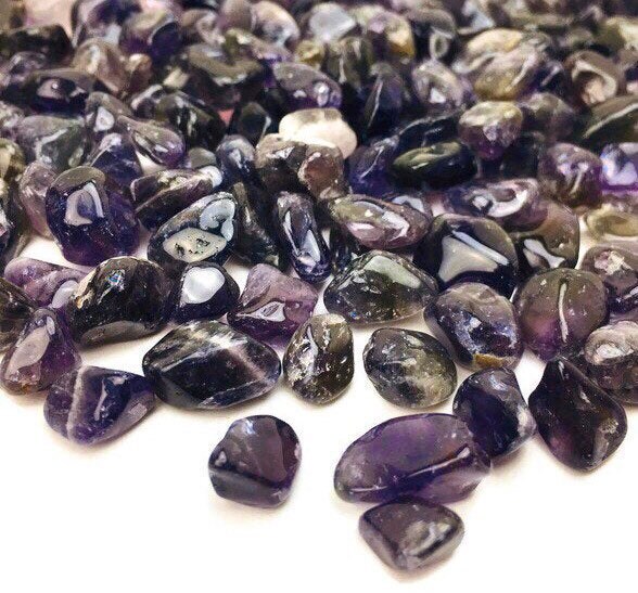 Tumbled Amethyst Crystal Chips: Mini Gemstone Pieces (100g) Tumbled Amethyst Crystal Chips: Mini Gemstone Pieces (100g)