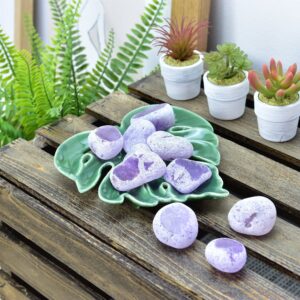 Amethyst Crystal Seer Stone X 3 Pieces : Tumbled Ema Egg, Healing Crystal