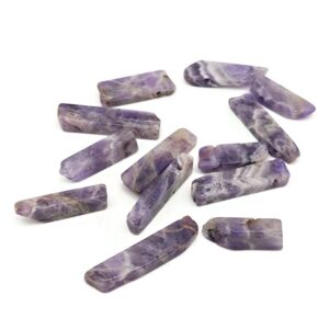 Dream Amethyst Drilled Tumbled Stones - Rectangle Hole Tumbled Stone - Making Jewelry Cytsals - Bulk Stones - Nc1657