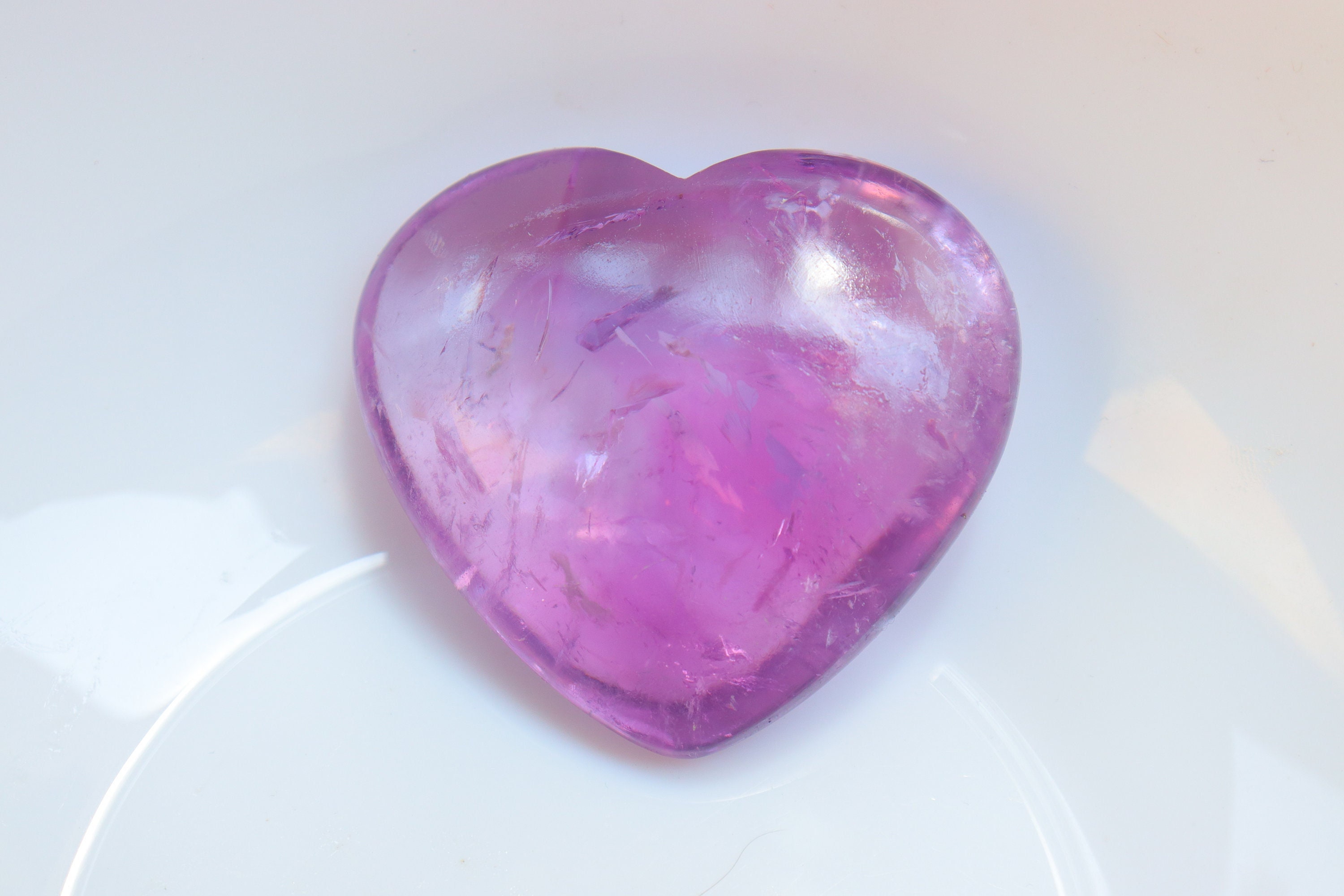 Amethyst Heartstone, Natural Amethyst Heart, Pocket Palm Stone, Amethyst Heart, Worry Stone, Amethyst Tumbled Stone, Amethyst Crystal.