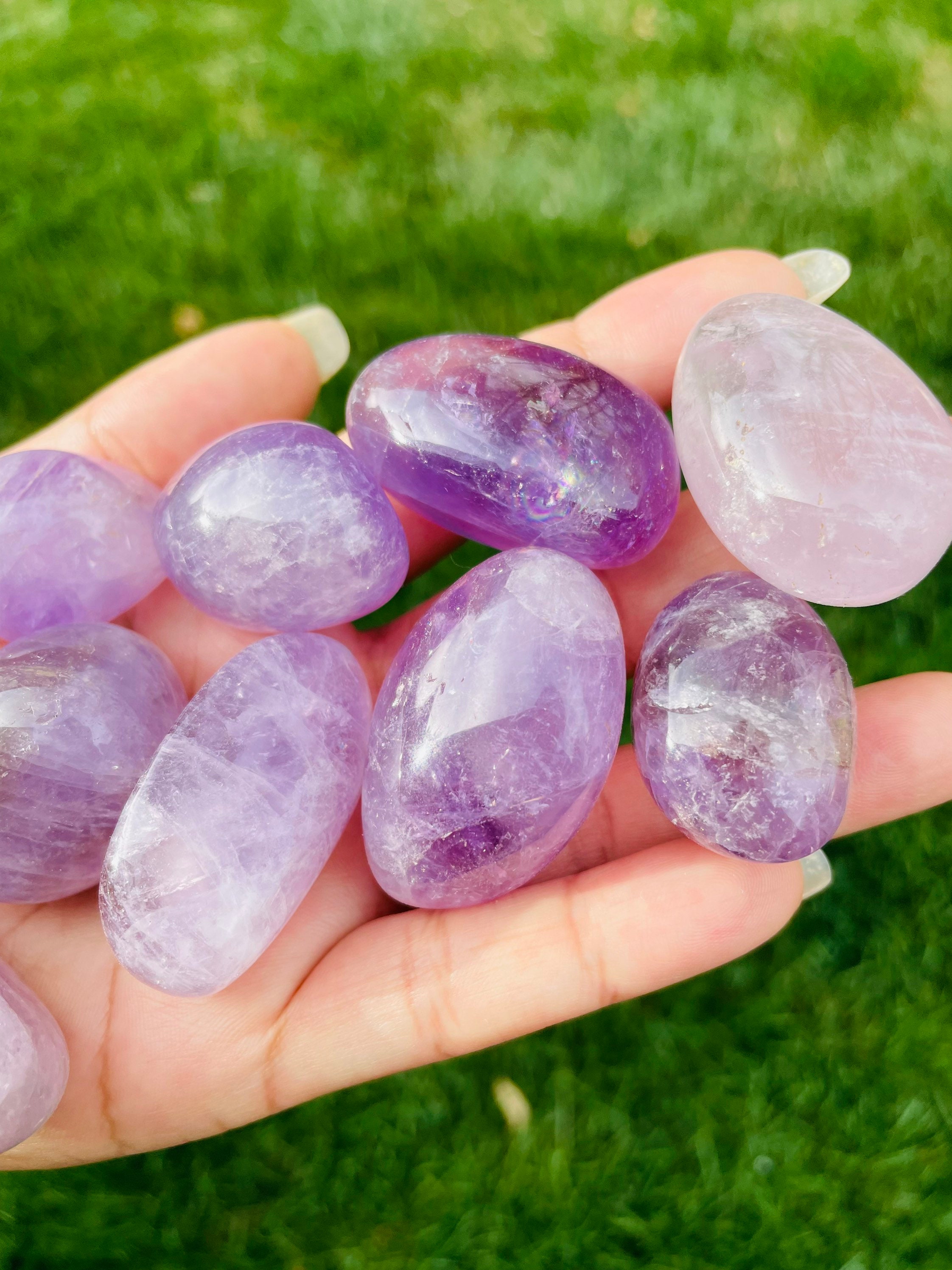 Large Amethyst Tumbled Stone: Polished Purple Crystal (35-60 Mm)
