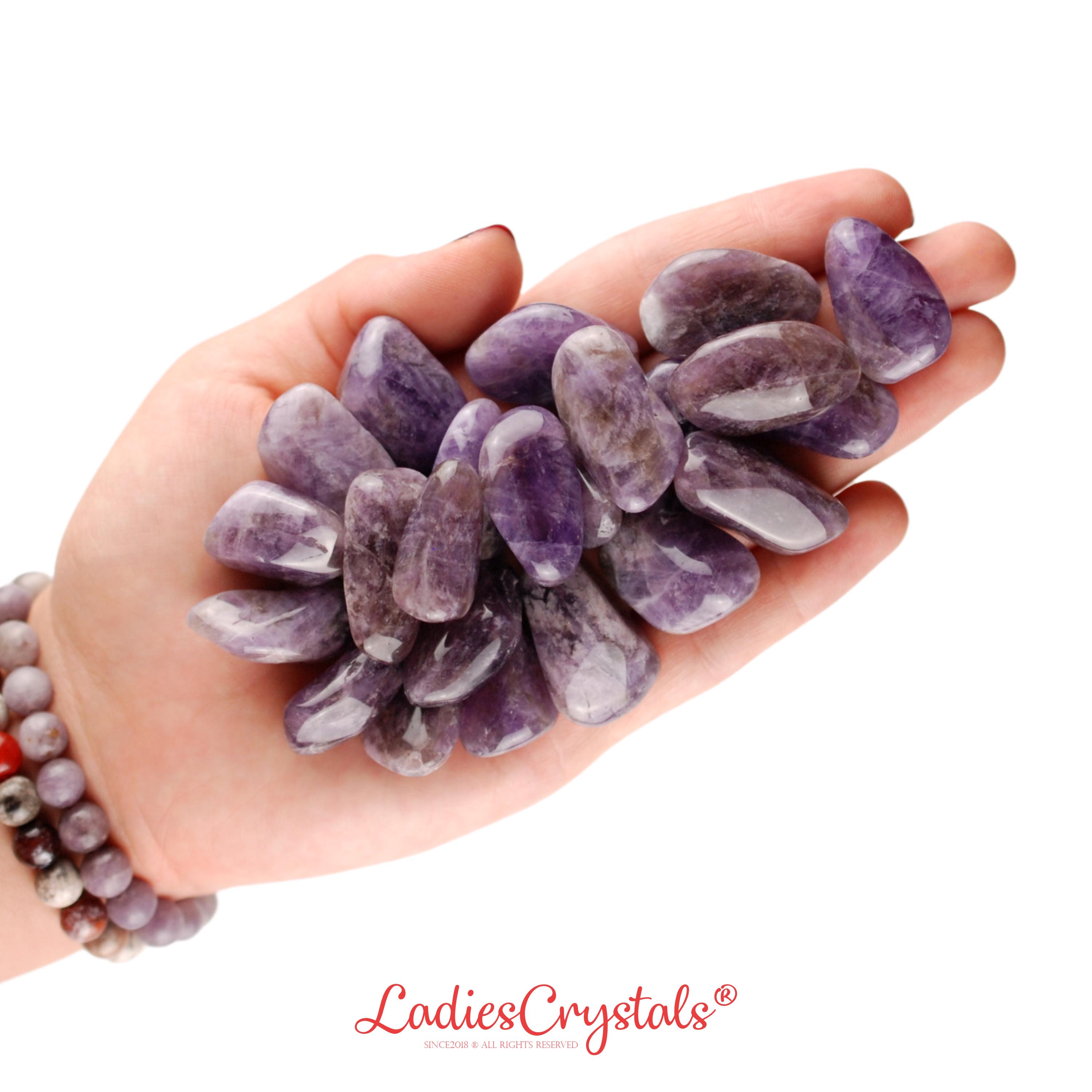 Malawi Amethyst Tumbled Stone, Dark Purple Crystal, Spirit And Altar Ritual Healing Gem
