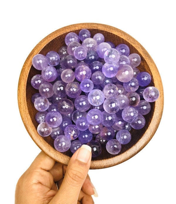 Mini Tumbled Amethyst Crystal Spheres (9-13 Mm)