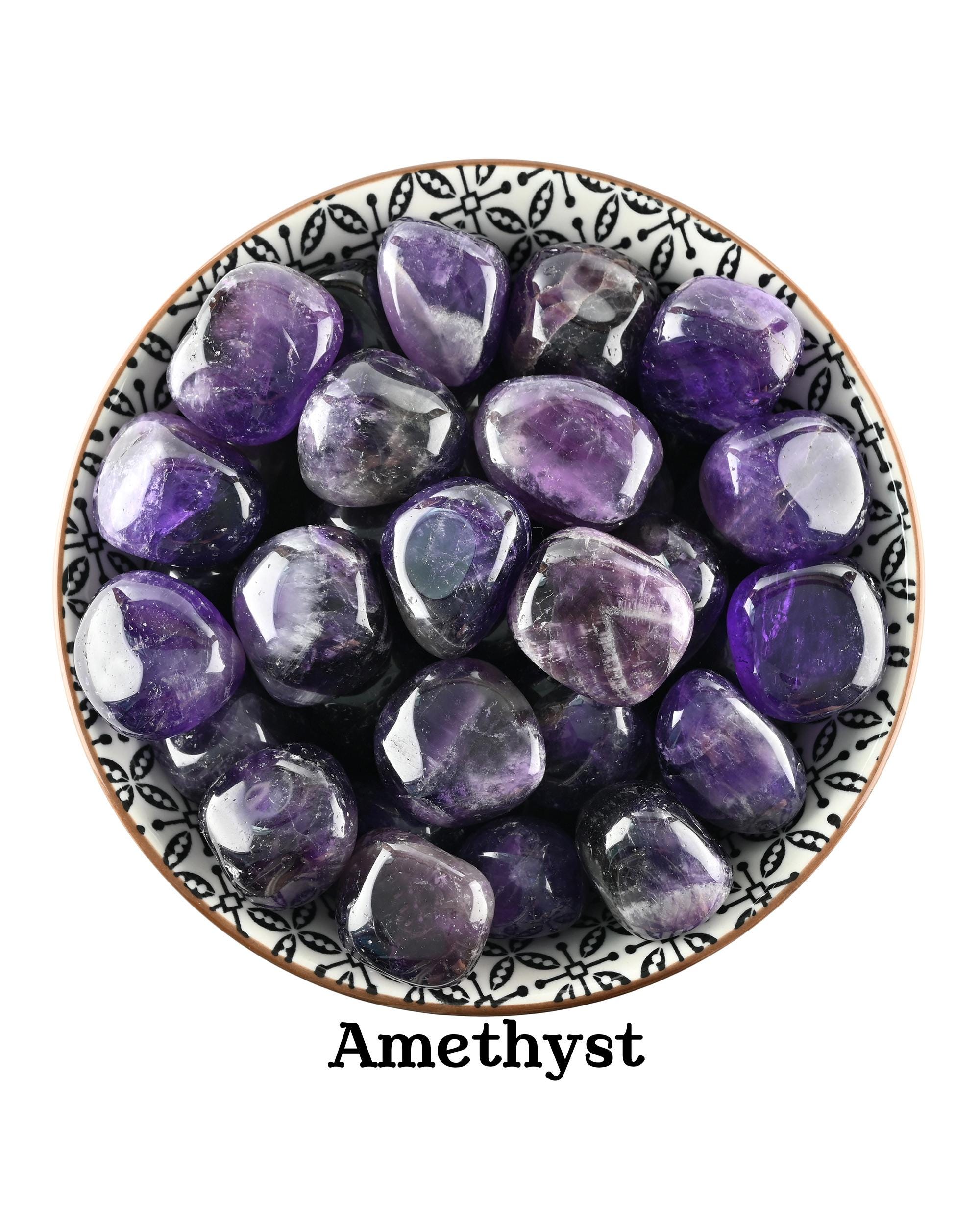 Amethyst Tumbled Stone, Purple Quartz Crystal, Intuition And Altar Ritual Healing Gem