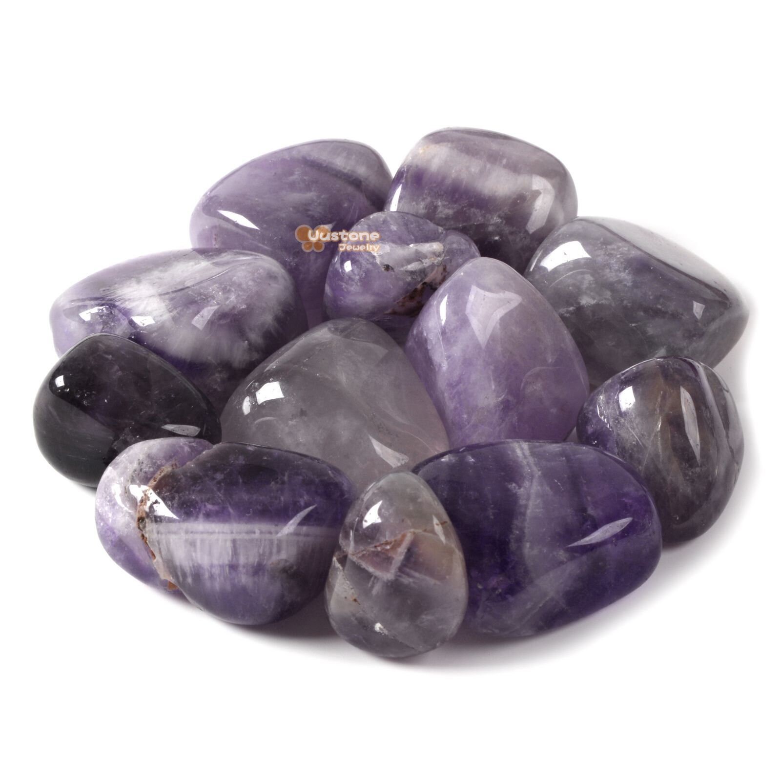 Amethyst Tumbled Stone Specimen Collection Pocket Worry Healing Crystal Reiki 1/2lb