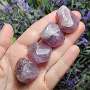 Thunder Bay Amethyst Tumbled Stone - Smoky Amethyst Quartz Crystal - Canadian Amethyst