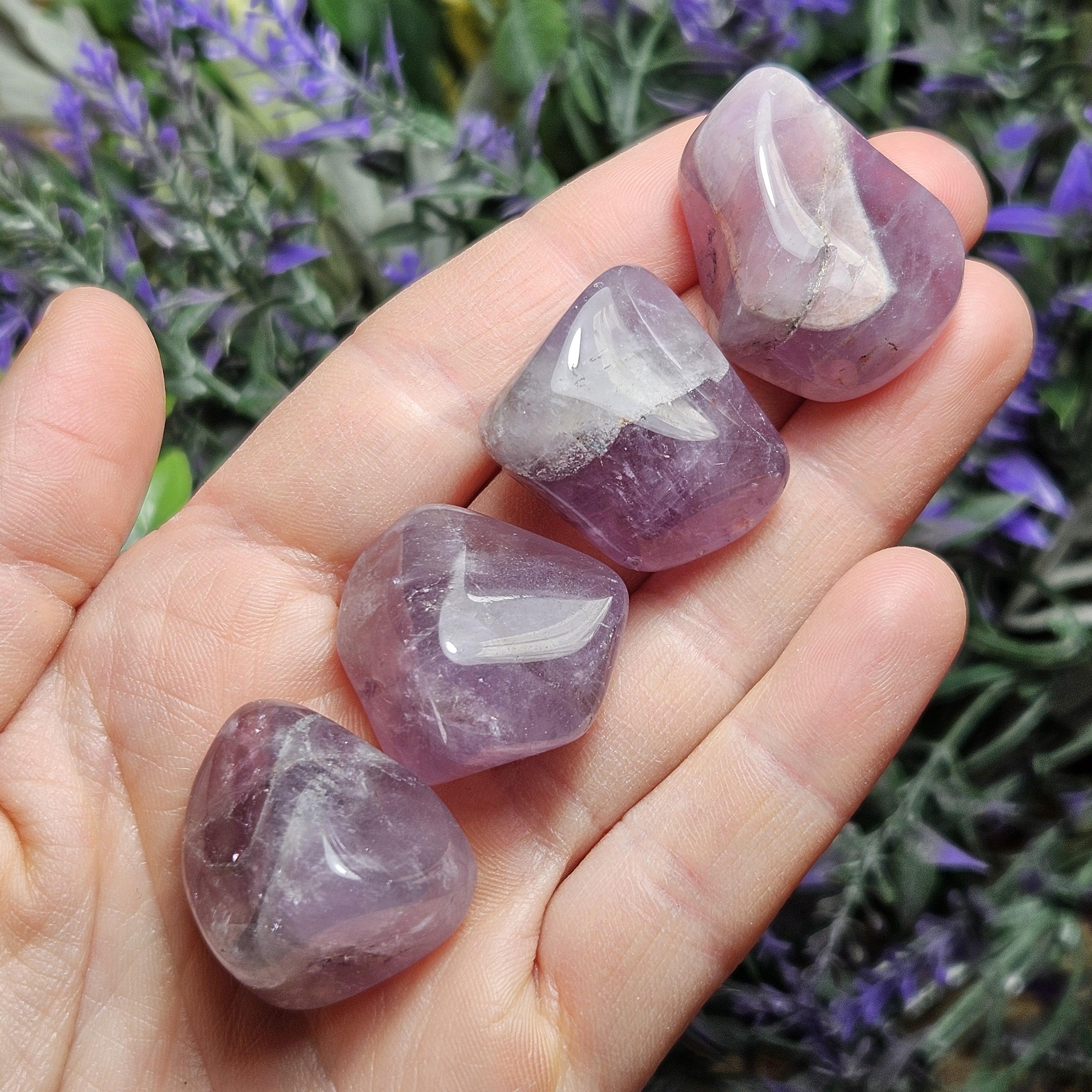Thunder Bay Amethyst Tumbled Stone - Smoky Amethyst Quartz Crystal - Canadian Amethyst