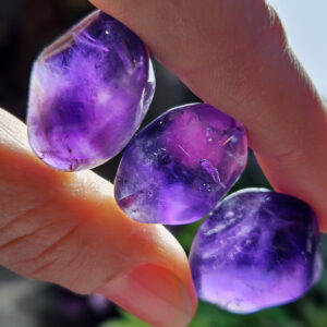 Violet Zambian Amethyst Tumbled Stone: Polished Indigo Amethyst Crystal