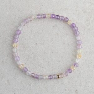14K GOLD Ametrine Bracelet 4mm, Ametrine Jewelry [EBAM1683], Ametrine Crystal, Purple Crystal Bracelet, Gemstone Bracelet, Women bracelet