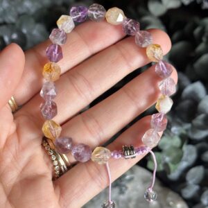 Adjustable Faceted Ametrine crystal bracelet