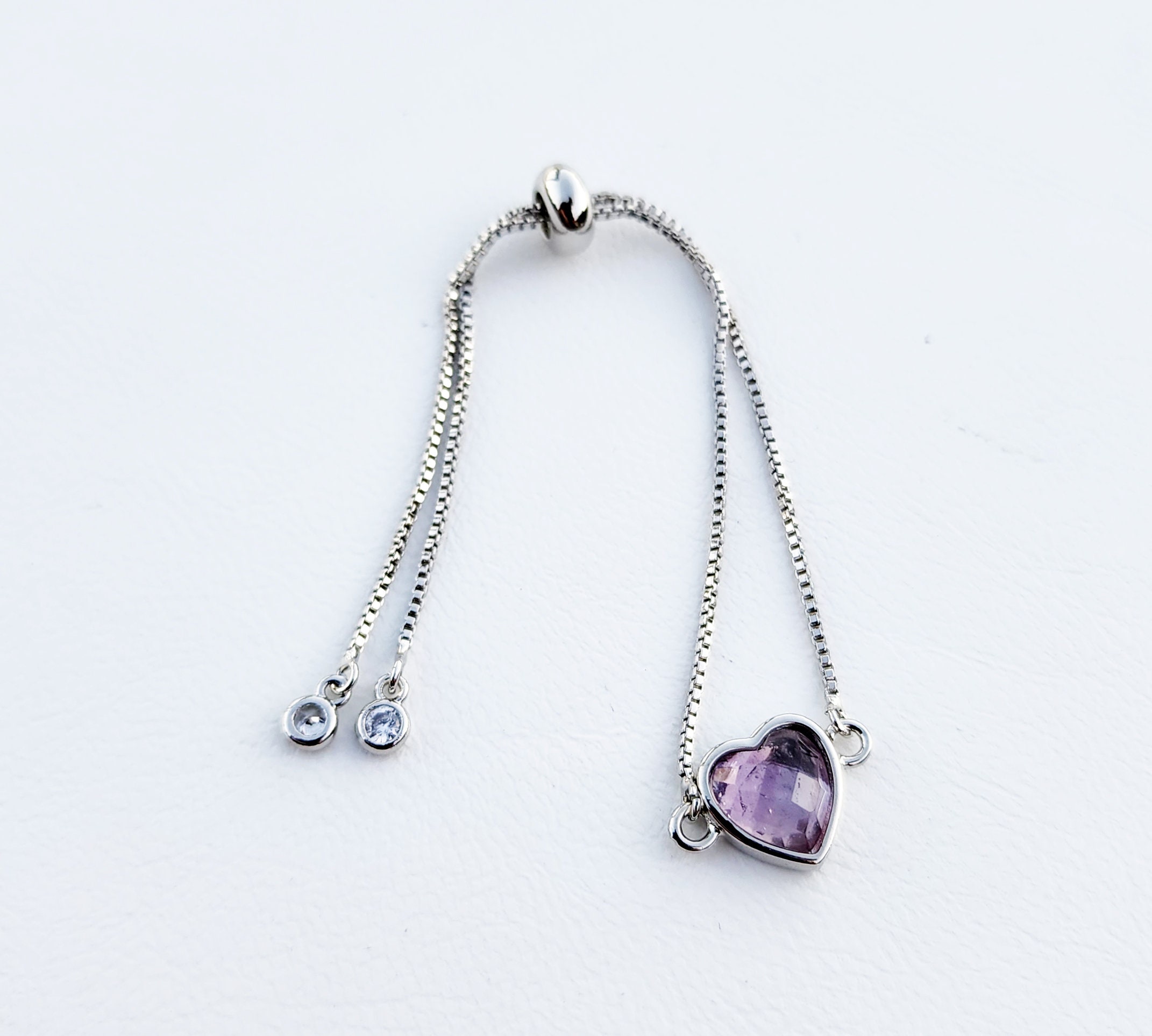 Ametrine Gemstone Bracelet Silver, Light Purple Heart Bracelet, Adjustable Bracelet, One Size Fits All Sliding Bracelet, Dainty Bracelet Ametrine Gemstone Bracelet Silver, Light Purple Heart Bracelet, Adjustable Bracelet, One Size Fits All Sliding Bracelet, Dainty Bracelet