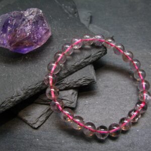 Ametrine Genuine Bracelet ~ 7 Inches ~ 8mm Round Beads