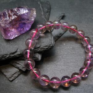 Ametrine Genuine Bracelet ~ 7 Inches ~ 10mm Round Beads