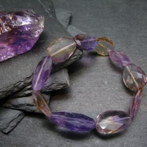 Ametrine Genuine Bracelet ~ 7 Inches ~ 18mm Facetted Beads