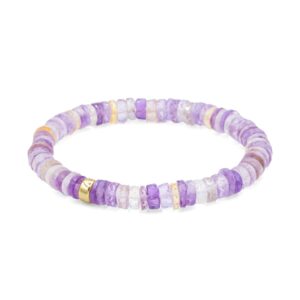 Ametrine Heishi Bracelet, Ametrine Jewelry, Ametrine Crystal, Purple Crystal Bracelet, Gemstone Bracelet, Women bracelet
