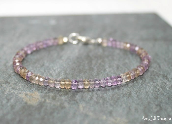 Ametrine Bracelet, Ametrine Jewelry, Multi Color, , Minimalist, Layering, Ombre, Gemstone Jewelry