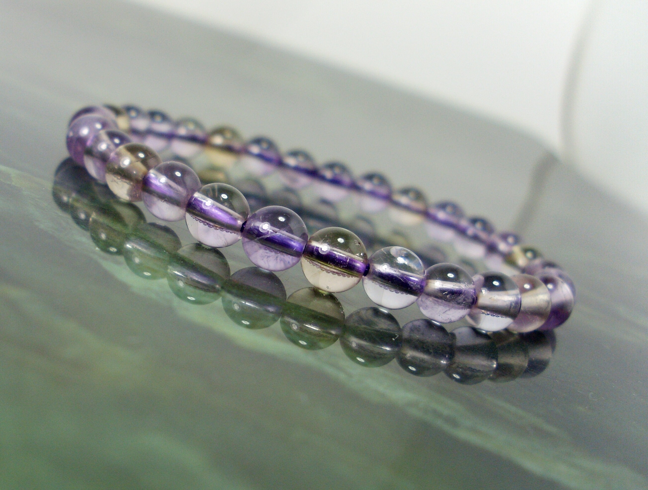 Natural Ametrine Bracelet 8mm, Natural Gemstone Bracelet, Handmade Men Women Beaded Bracelet, Genuine Crystal Bracelet + Gift Bag