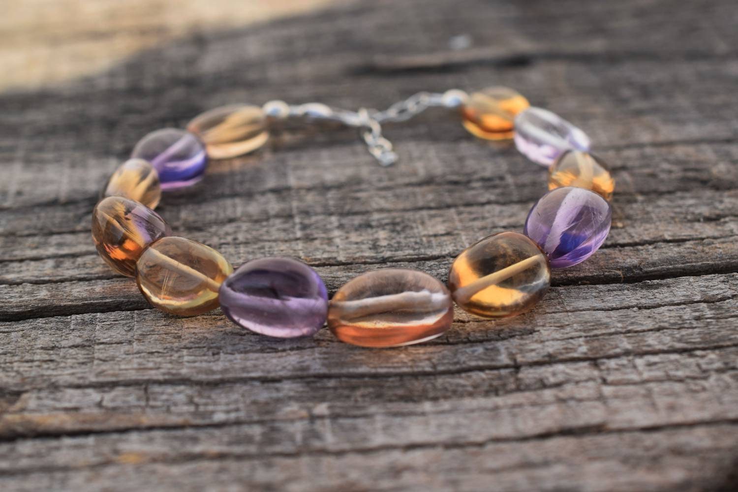 Natural Ametrine Bracelet 925 Sterling Silver, Purple Gold Gemstone Beaded Bracelet, Dainty Healing Jewelry Gift For Her Natural Ametrine Bracelet 925 Sterling Silver, Purple Gold Gemstone Beaded Bracelet, Dainty Healing Jewelry Gift For Her