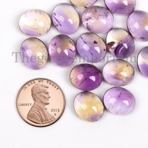 12 pcs Lot of Ametrine Cabochon, Natural Loose Gemstones, 10x12 mm Oval Shape Stones, Mixed Color Oval Cabs Stones Lot for Jewelry Making