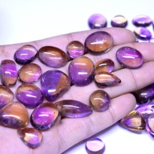 AAA Ametrine Gemstone Cabochon Lot: Mix Shape, 12-25mm