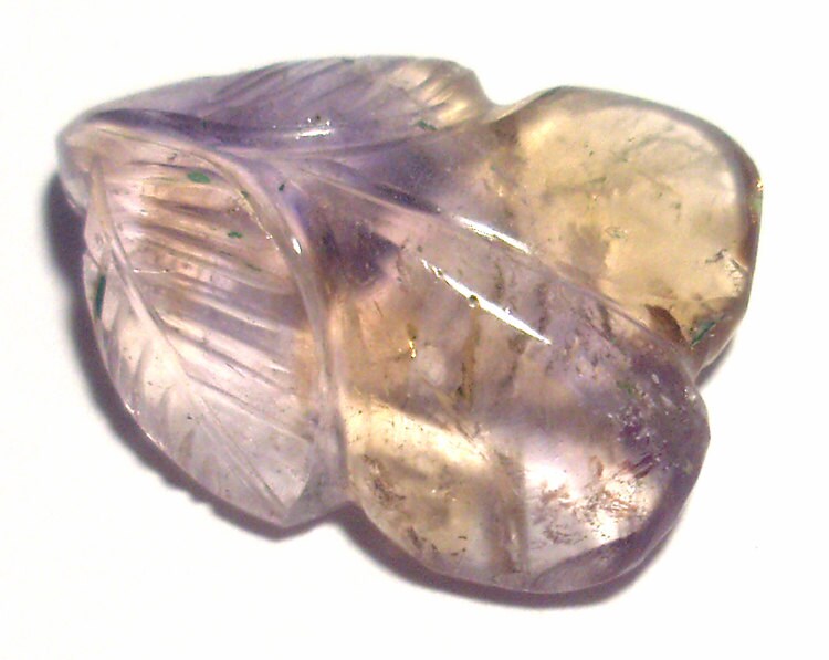 Ametrine Carved Cabochon Bi Color Tropical Flower Perfect For Wire Wrapping - Purple 3d Ian Ametrine Carved Cabochon Bi Color Tropical Flower Perfect For Wire Wrapping - Purple 3d Ian