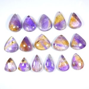Natural Yellow Purple Ametrine. Charming~ Bio Color Ametrine Cabochon. Polished Ametrine Gemstone. Pear Shape Ametrine Loose For Jewelry.