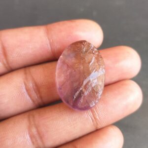 Oval Ametrine Druzy Cabochon: 44 Carat Gemstone (29x21x10 MM