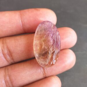 Oval Shape Ametrine Druzy Cabochon: 37.1 Carat Gemstone, 30x18x8 mm