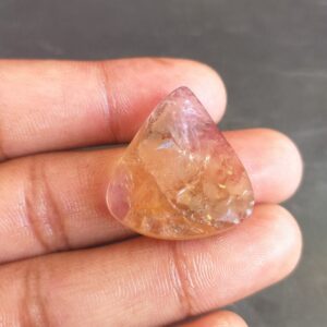 Pear Ametrine Druzy Cabochon: 38.4 Carat Gemstone Pendant (27x25x8 MM)