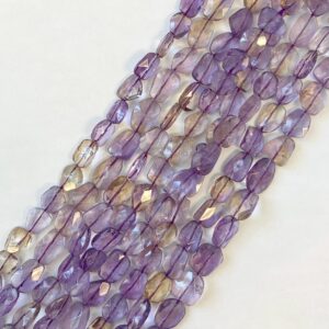 ametrine (10-16)x(9-10)x5mm faceted nugget gemstone Bead -15.5 inch strand