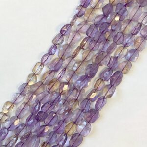 ametrine (12-18)x(10-12)x(5-7)mm faceted nugget gemstone Bead -15.5 inch strand