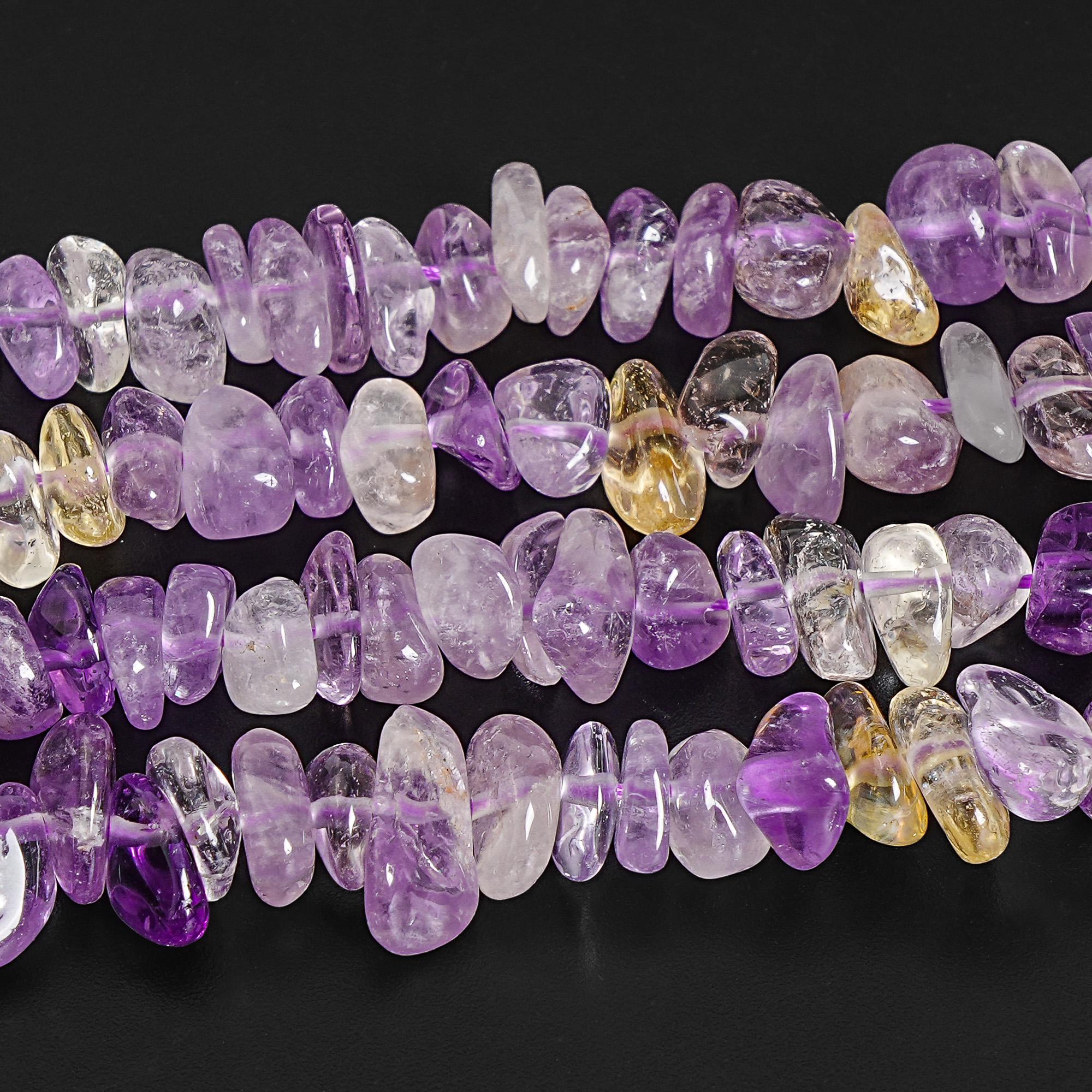 12-24x3-5mm Purple Yellow Ametrine Beads Stick Pebble Chip Grade Aaa Genuine Natural Gemstone Beads 16"/8" Bulk Lot Options (111231-3334)