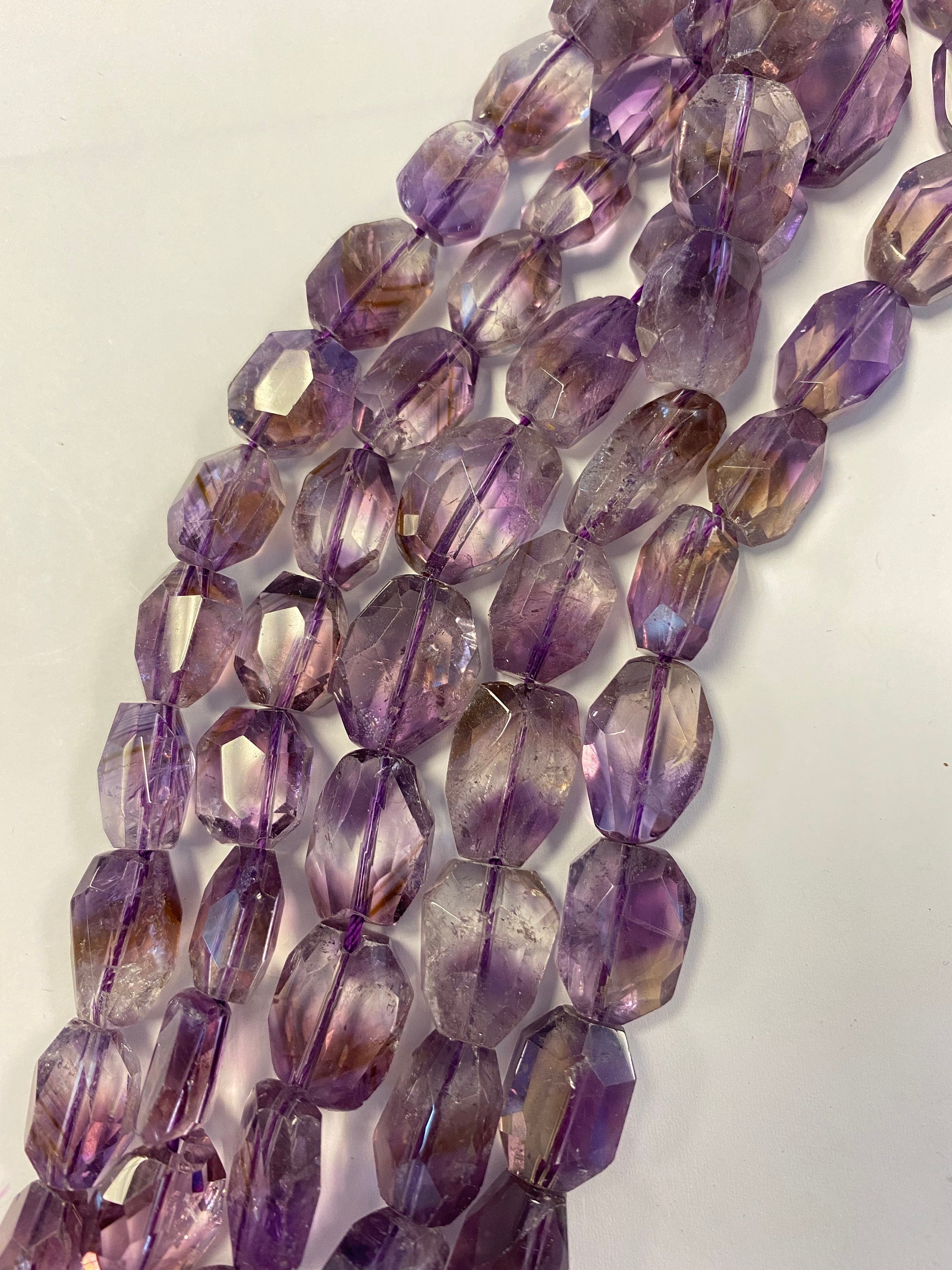 Ametrine 14x11x7mm Faceted Nugget Gemstone Beads -- 7.5 Inch Strand Ametrine 14x11x7mm Faceted Nugget Gemstone Beads -- 7.5 Inch Strand