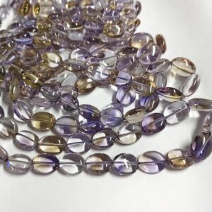 8 Inches strand, Natural Ametrine Smooth Nuggets. 12-14mm