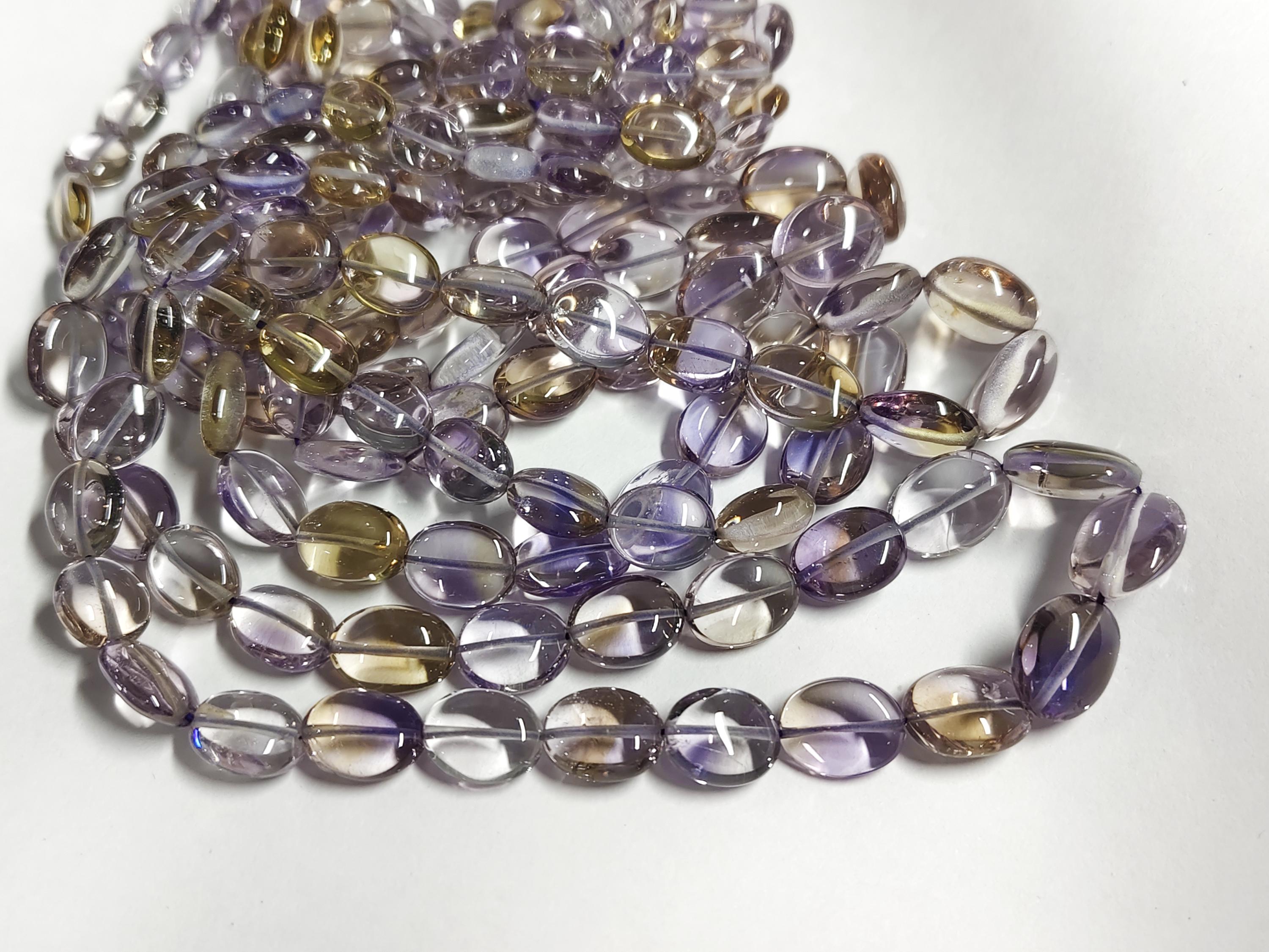 8 Inches Strand, Natural Ametrine Smooth Nuggets. 12-14mm