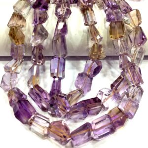 AAA QUALITY~~Natural Ametrine Faceted Nuggets Beads Step Cut Nugget Shape Beads Ametrine Nugget Gemstone Beads Jewelry Making Nuggets Beads.
