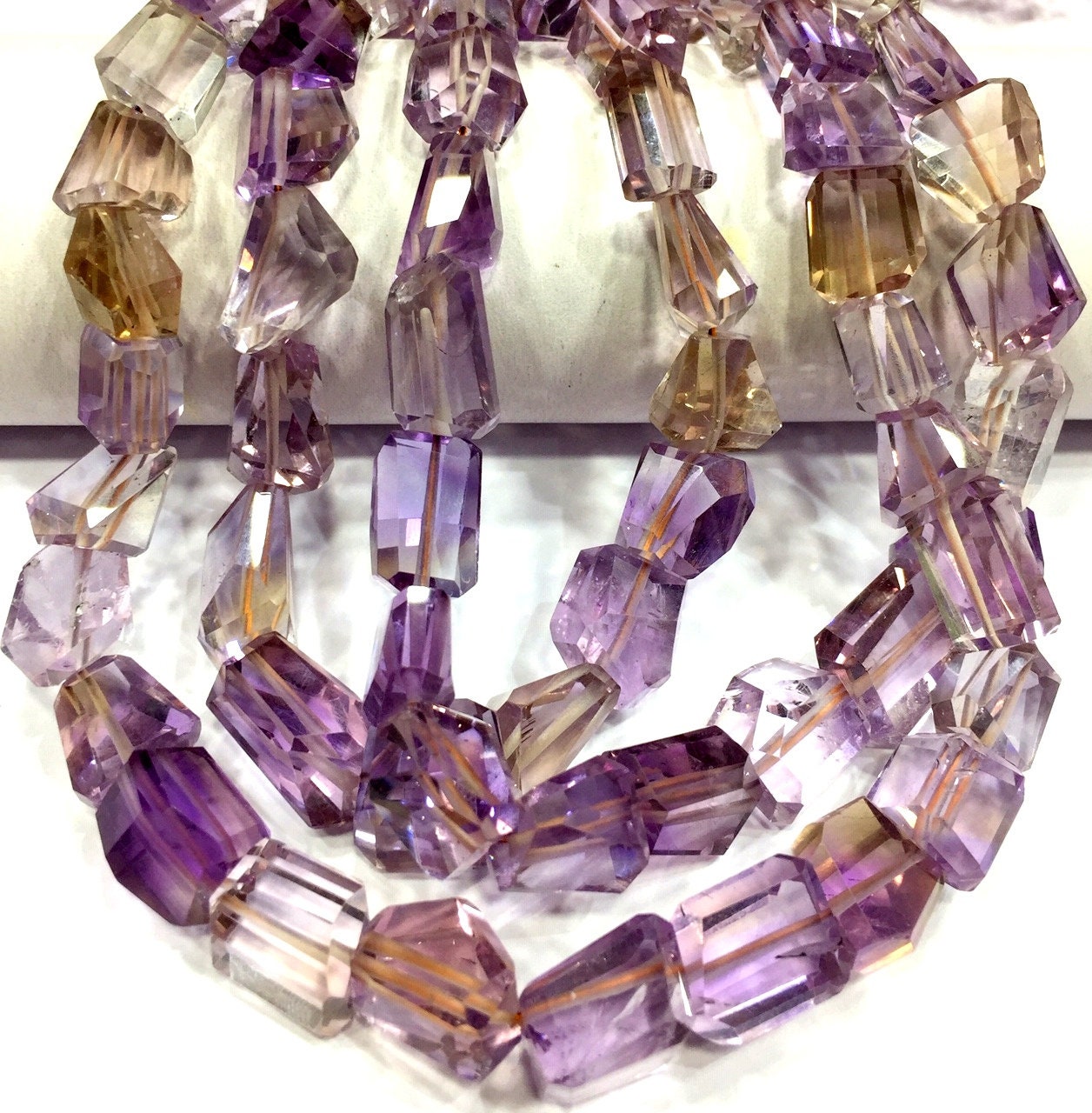 Aaa Quality~~natural Ametrine Faceted Nuggets Beads Step Cut Nugget Shape Beads Ametrine Nugget Gemstone Beads Jewelry Making Nuggets Beads.