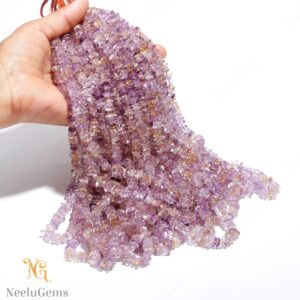 Aaa+ Ametrine Smooth Flat Nugget Beads,natural Ametrine Tiny Nugget Beads,18" Sumbrine Nuggets Gemstone Beads For Handmade Jewelry