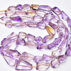 AAA Superb Quality Natural Ametrine Faceted Big Nuggets - Bi Color Ametrine - 8 inches - Size is 12-20mm #077