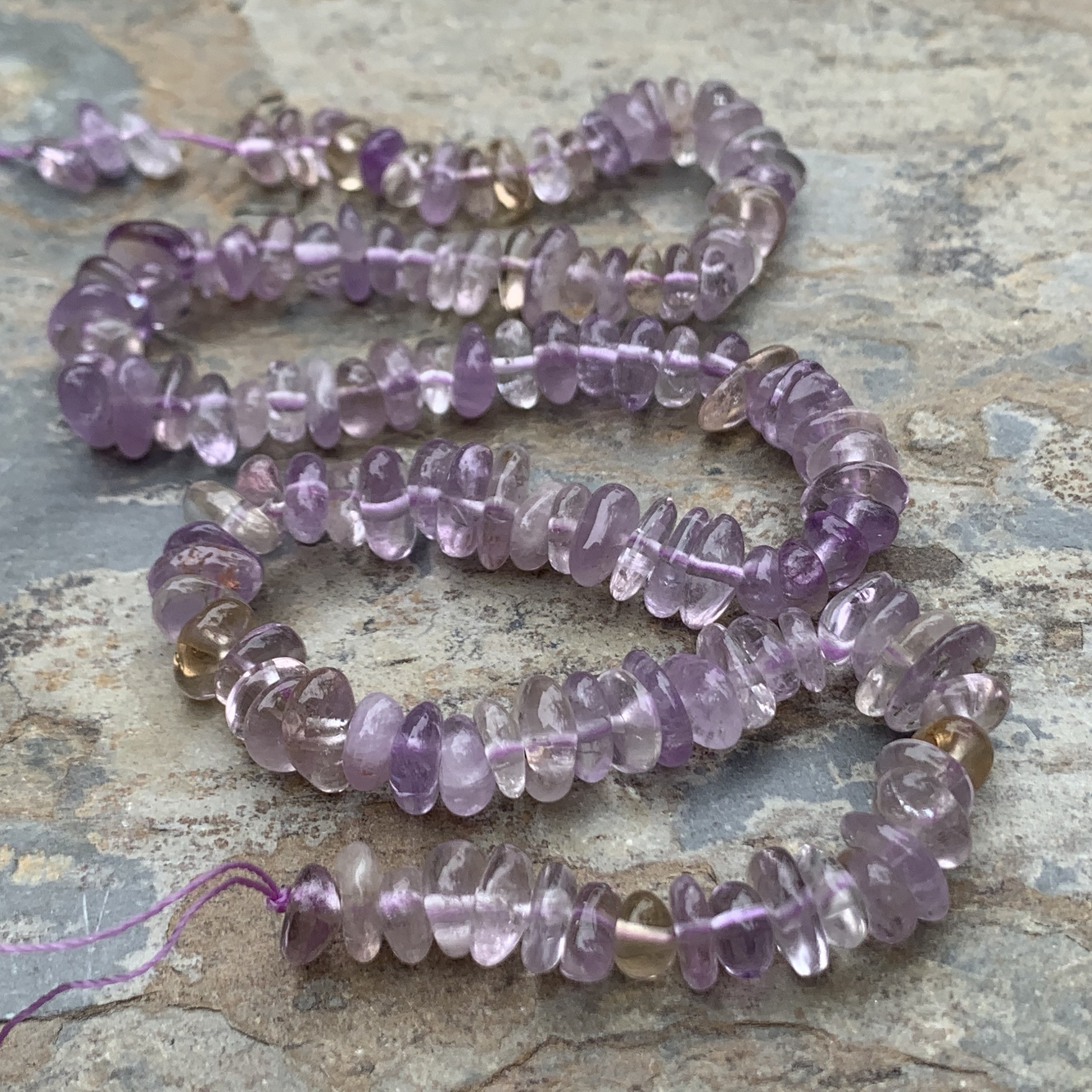 Ametrine Chip Beads, 7 X 10 Approx. 16 Inch Strand