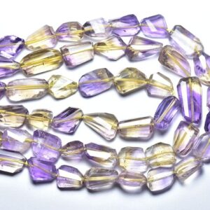 Beautiful Bi Ametrine Nugget Beads - 9 inches - Natural Ametrine Faceted Nuggets Bi Ametrine Finest Quality - Size is 12- 17mm #2321