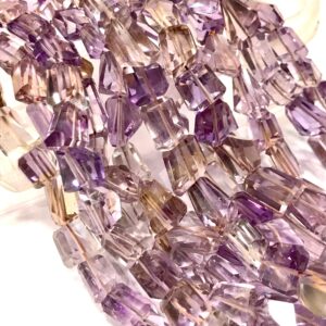 Beautiful~~bolivia Ametrine Faceted Nuggets Beads Natural Ametrine Gemstone Bead Ametrine Laser Cut Nuggets Ametrine Nuggets Beaded Necklace