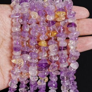 Genuine Natural Ametrine Gemstone Beads 12-24x3-5MM Purple Yellow Stick Pebble Chip AAA Quality Loose Beads (111231)