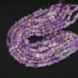 Genuine Natural Ametrine Loose Beads Grade Aaa Stick Pebble Chip Shape 12-24x3-5mm